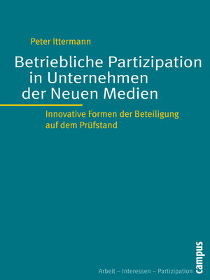 cover image of Betriebliche Partizipation in Unternehmen der Neuen Medien